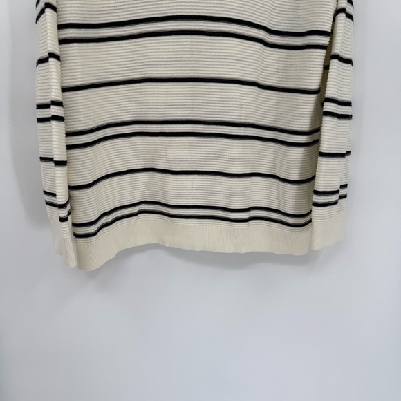 Talbots Women’s Size XL Cream Black Stripe Pullover Long Sleeve Tunic Sweater - Picture 3 of 11